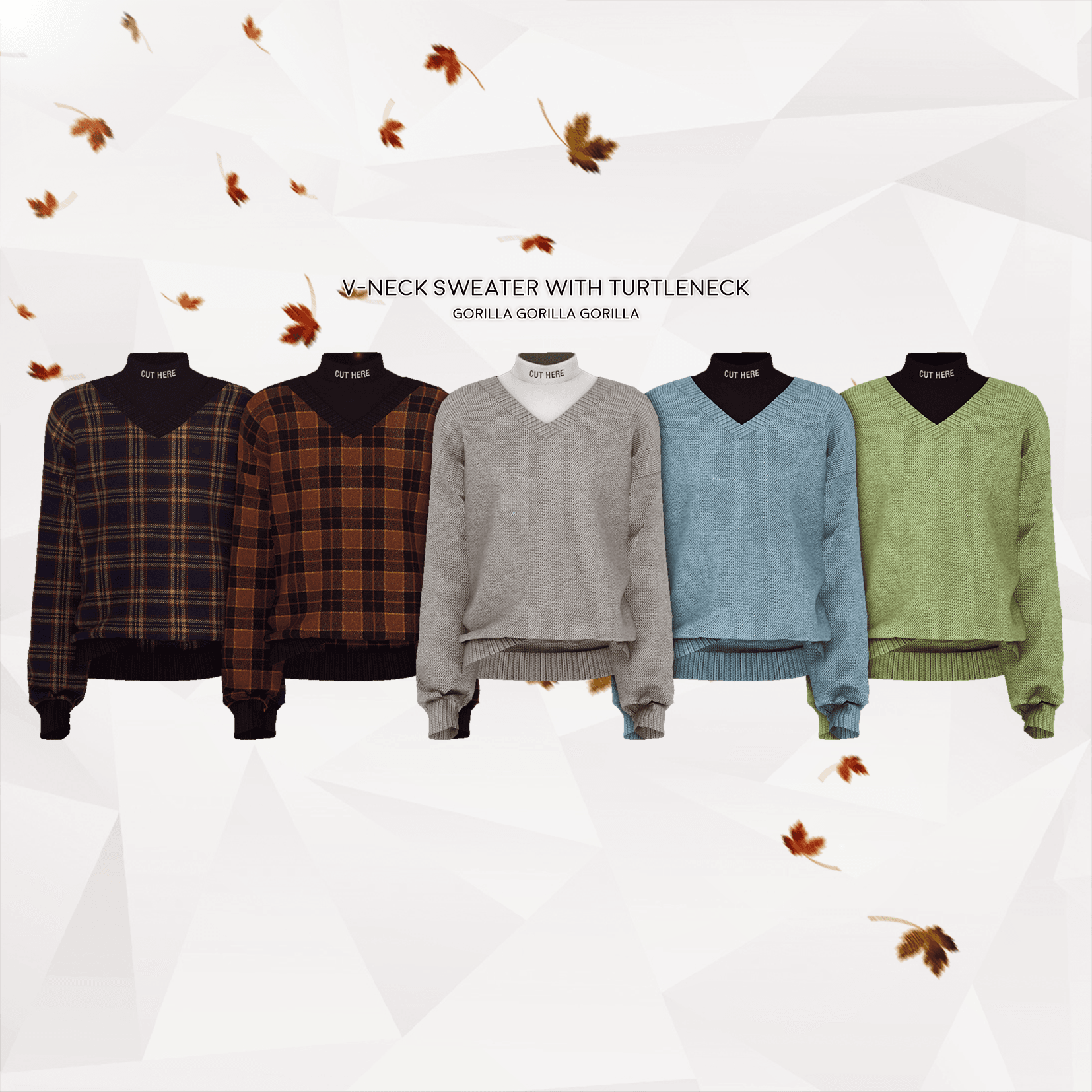 Свитер V-Neck Sweater With Turtleneck